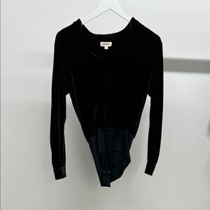 L'AGENCE Black Velvet Bodysuit